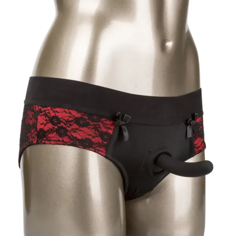 Mutandine taglia S/M con dildo da 12,75 cm ‘Crotchless Pegging Panty Set’ CALEXOTICS