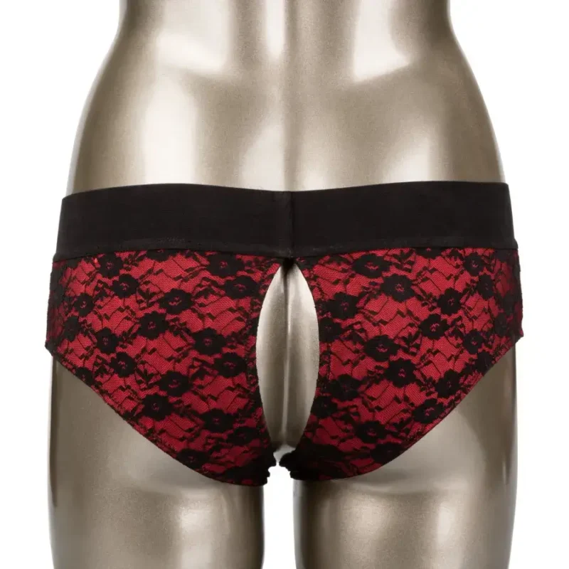 Mutandine taglia S/M con dildo da 12,75 cm ‘Crotchless Pegging Panty Set’ CALEXOTICS