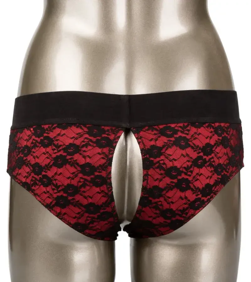 Mutandine taglia S/M con dildo da 12,75 cm ‘Crotchless Pegging Panty Set’ CALEXOTICS