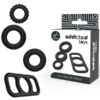 Set 4 anelli per il pene di diverse forme e misure ADDICTED TOYS