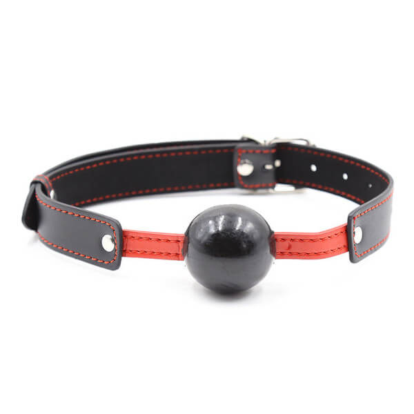 Ball gag nera in PVC e TPE Ø 4 cm OHMAMA