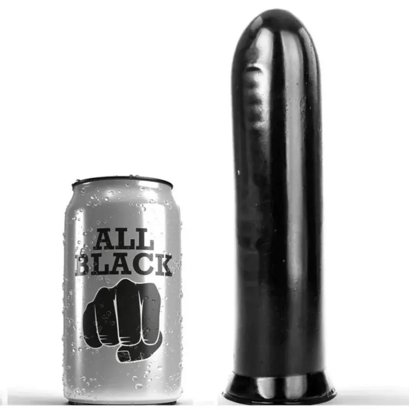 Dildo nero liscio 19 x 4,5 cm ALL BLACK