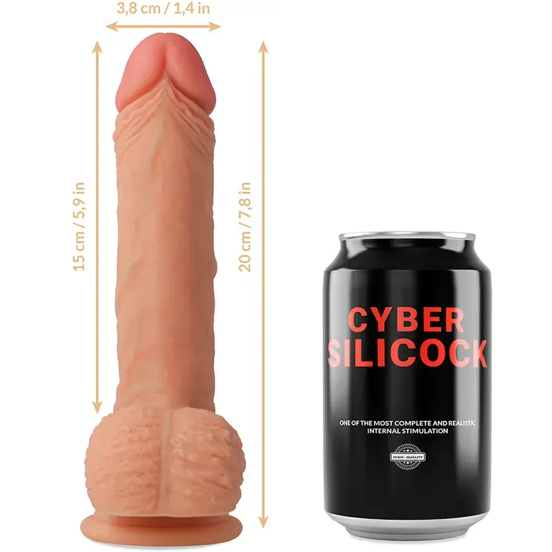 Fallo realistico in silicone con ventosa 20 cm ‘FREEMAN’ CYBER SILICOCK