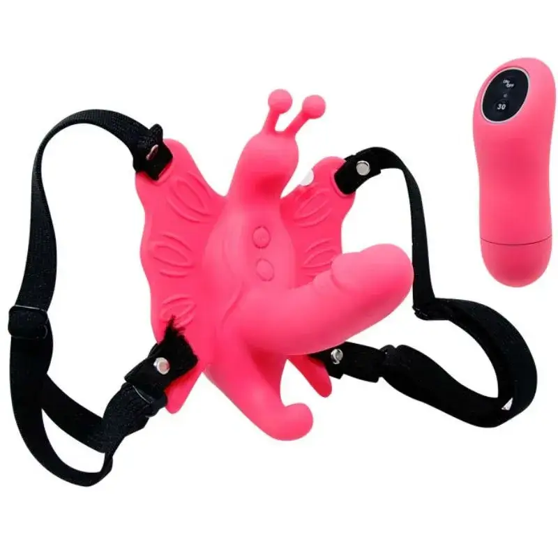 Farfalla vibrante rosa con pene e telecomando BAILE