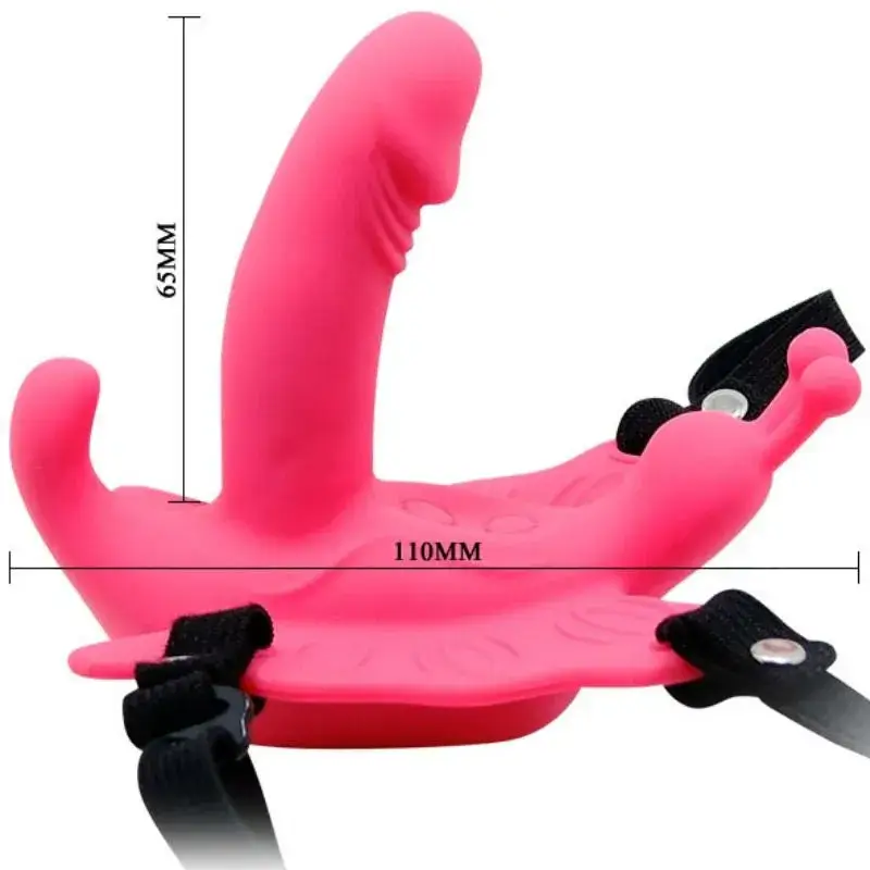 Farfalla vibrante rosa con pene e telecomando BAILE