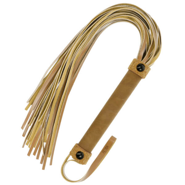 Frusta flogger BDSM in cuoio vegano beige FETISH SUBMISSIVE