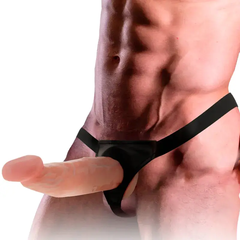 Imbracatura strapon con dildo cavo da 18 x 3,5 cm INTENSE