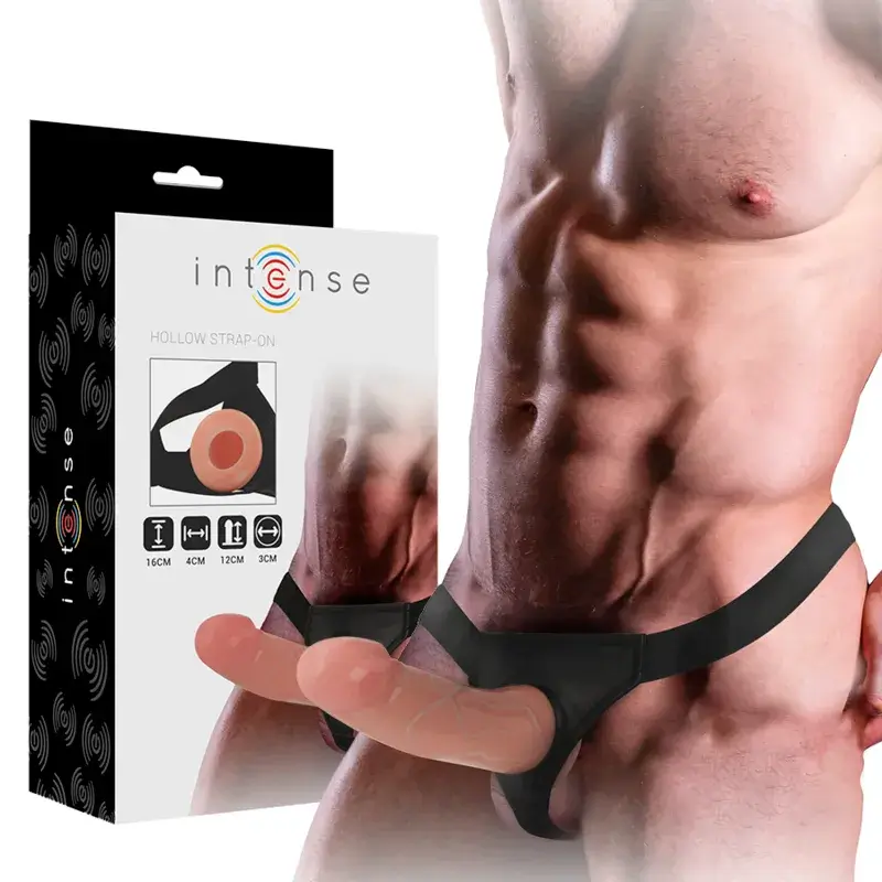 Imbracatura strapon da uomo con dildo cavo da 16 cm INTENSE