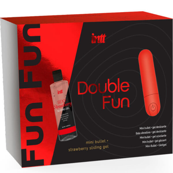 Kit con gel lubrificante alla fragola + mini vibratore INTT