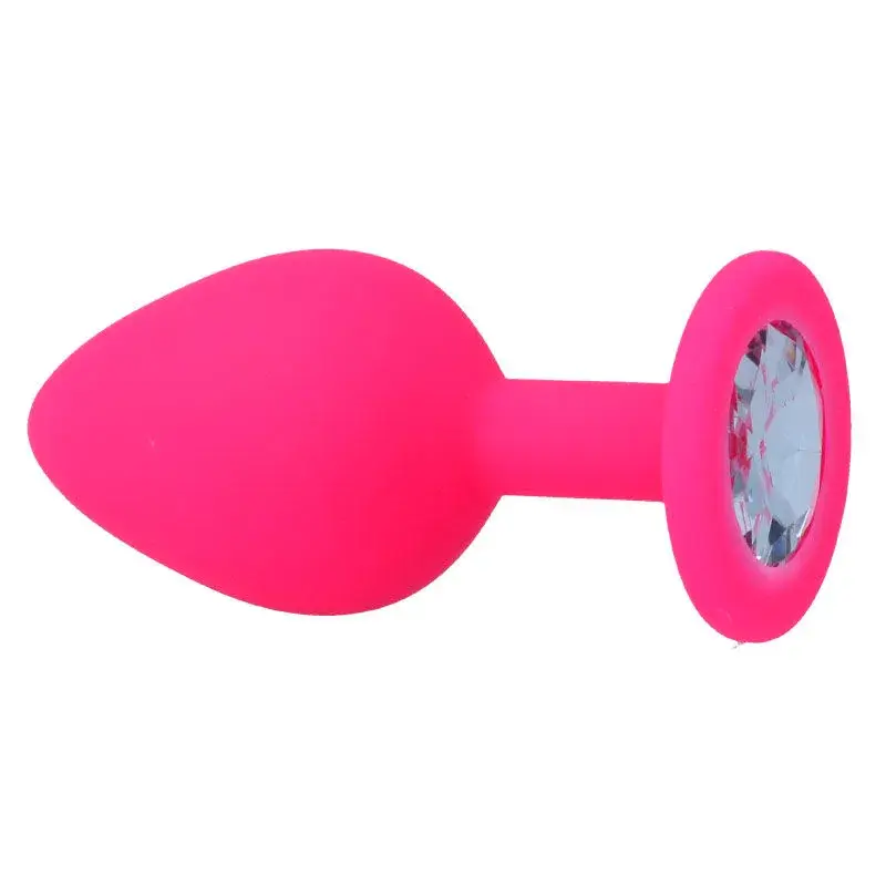 Plug anale medio 8 x 3,5 cm in silicone rosa SHELKI M INTENSE
