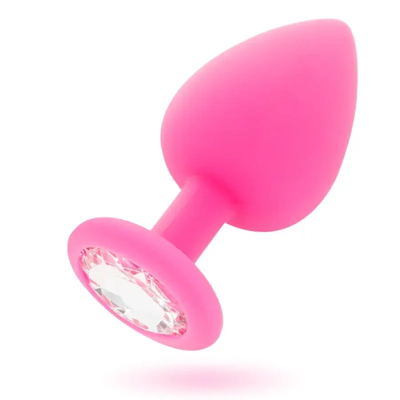 Plug anale medio 8 x 3,5 cm in silicone rosa SHELKI M INTENSE