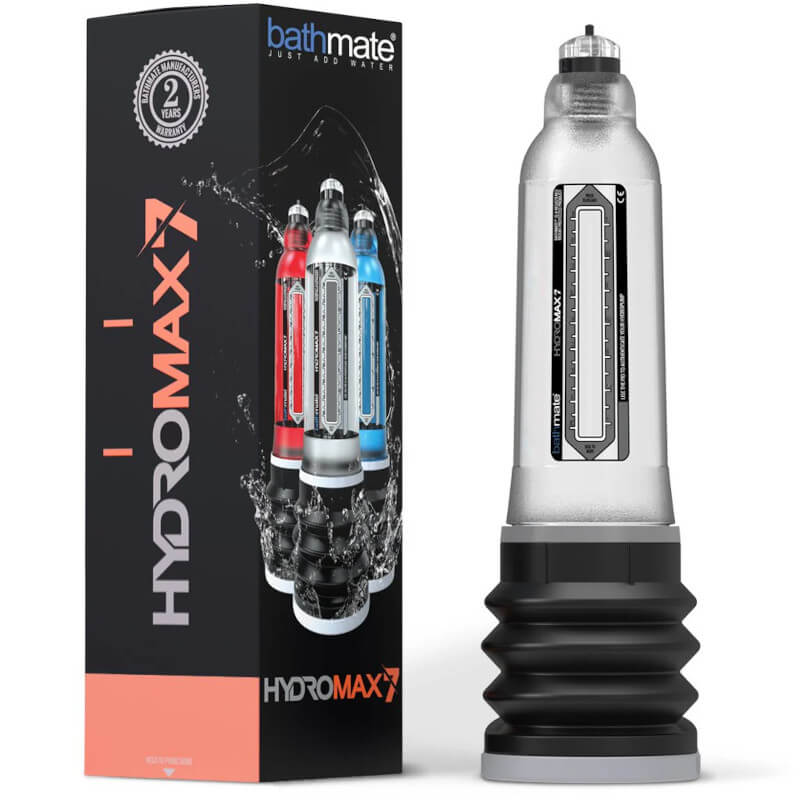 Pompa per pene BATHMATE HYDROMAX 7 – Colore trasparente (Lunghezza pene eretto da 13 a 17 cm)