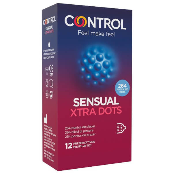 Preservativi stimolanti Sensual Xtra Dots Control (12 profilattici)