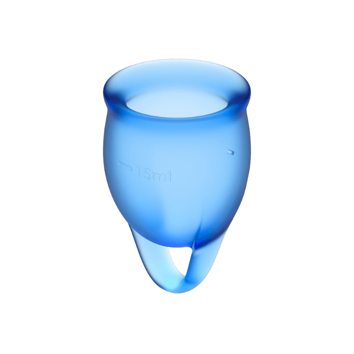 Satisfyer Feel Confident: coppia di coppe mestruali blu (15 e 20 ml)