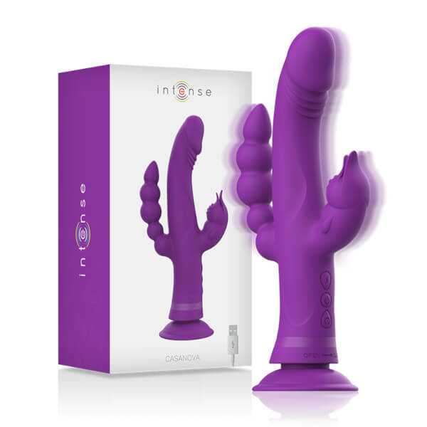 Triplo vibratore rabbit con ventosa CASANOVA INTENSE