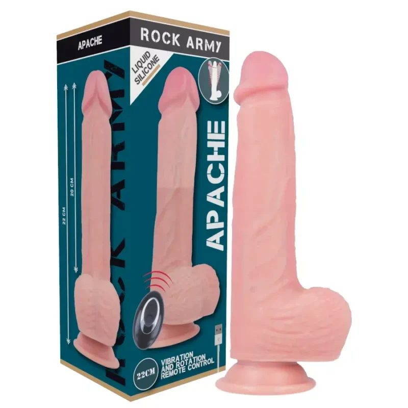 Vibratore telecomandato con ventosa in silicone ‘APACHE’ ROCKARMY
