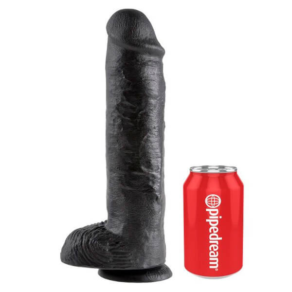 Dildo realistico con ventosa nero da 28 cm KING COCK 11″