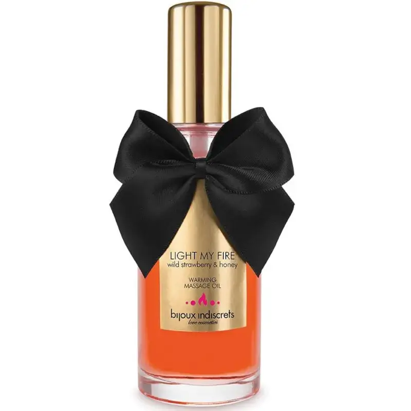 Olio da massaggio miele e fragola con effetto riscaldante ‘LIGHT MY FIRE’ Bijoux Indiscrets