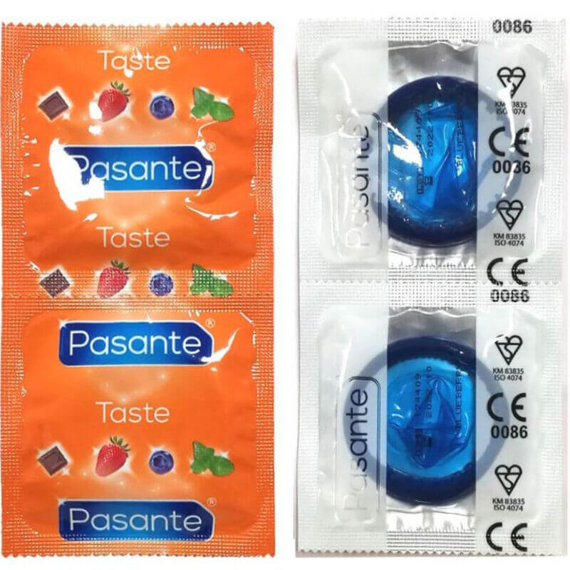 Preservativi al mirtillo Pasante 144 profilattici (Sacchetto)