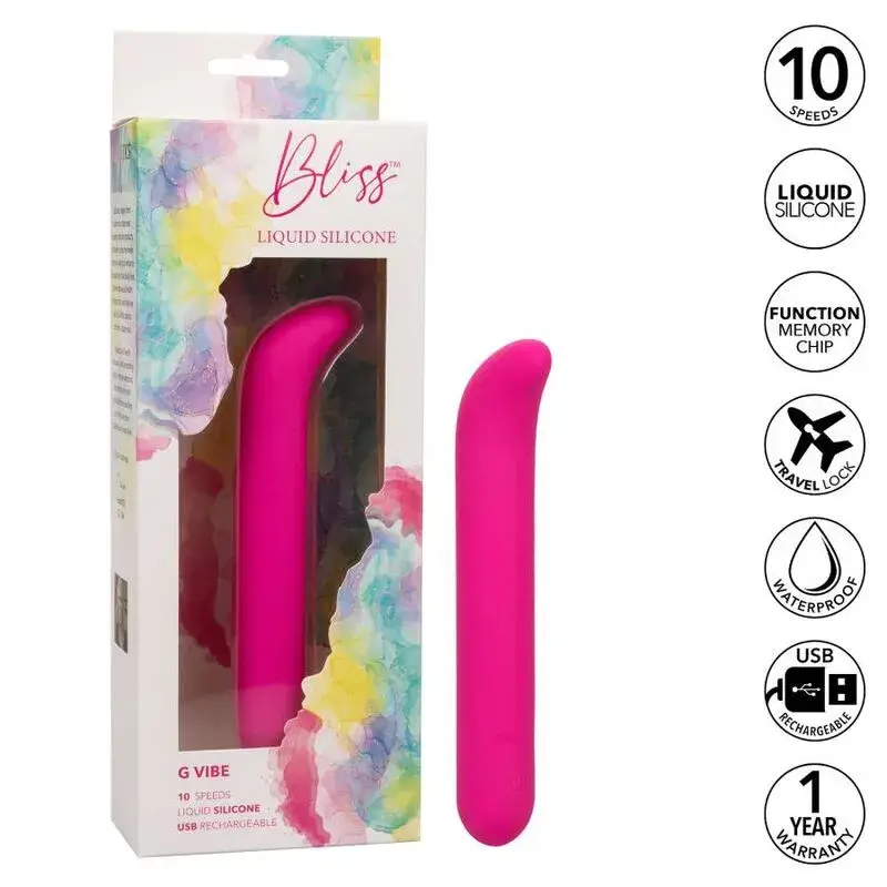 Vibratore rosa per il punto G ‘G VIBE’ della serie Bliss di CALEXOTICS