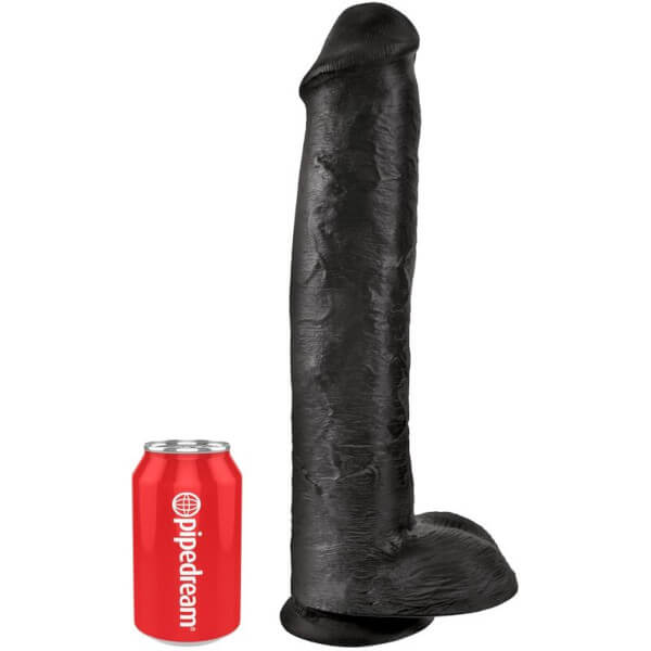 Dildo realistico con ventosa nero da 34,2 cm KING COCK