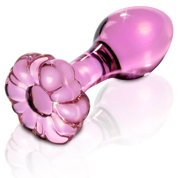 Anal plug in vetro soffiato a mano rosa