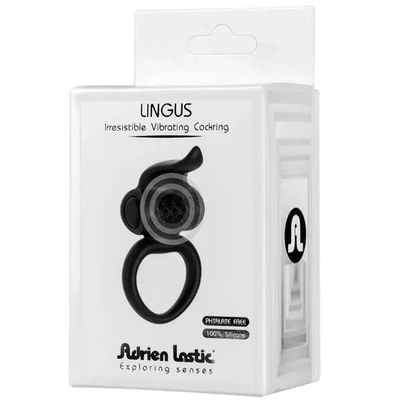 Anello vibrante per il pene con lingua per il clitoride ‘LINGUS’ ADRIEN LASTIC