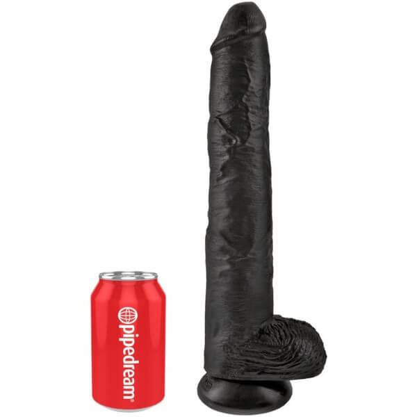 Dildo realistico con ventosa nero da 30,5 cm KING COCK