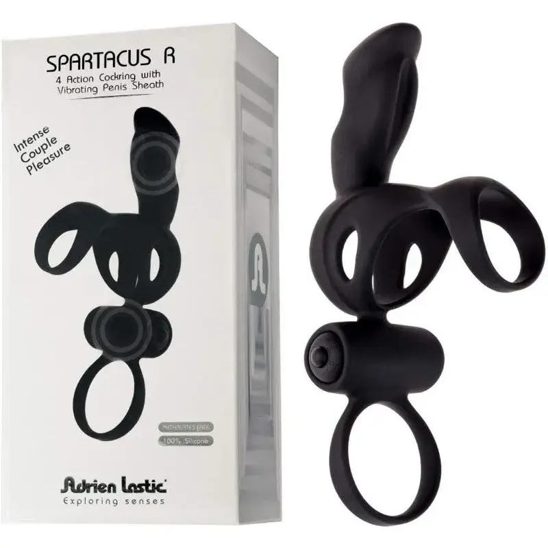Doppio anello vibrante per il pene ‘SPARTACUS R’ ADRIEN LASTIC
