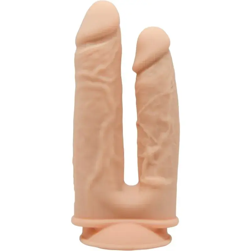 Doppio dildo vibrante ricaricabile con 2 peni e ventosa SILEXD