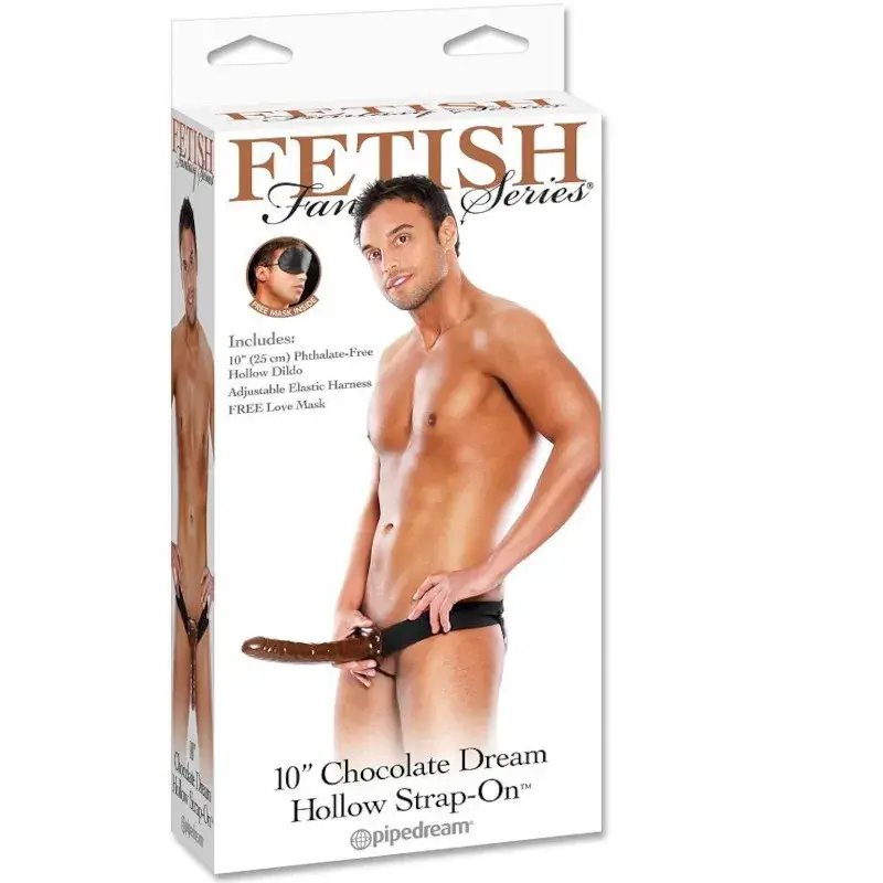 Strap-on da 25 cm color cioccolato serie Fetish Fantasy PIPEDREAM