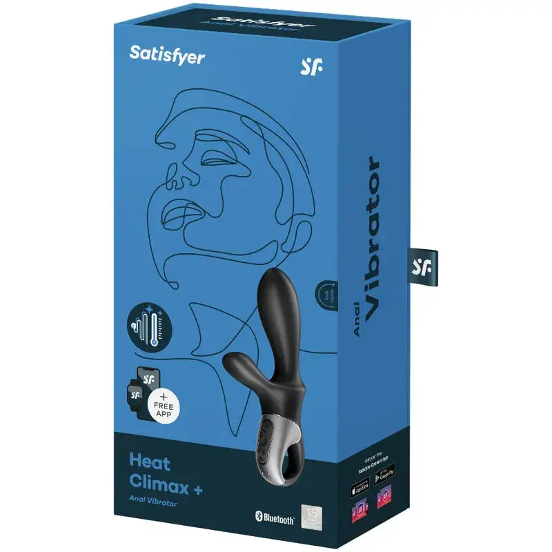 Vibratore anale nero riscaldato ‘Heat Climax +’ Satisfyer