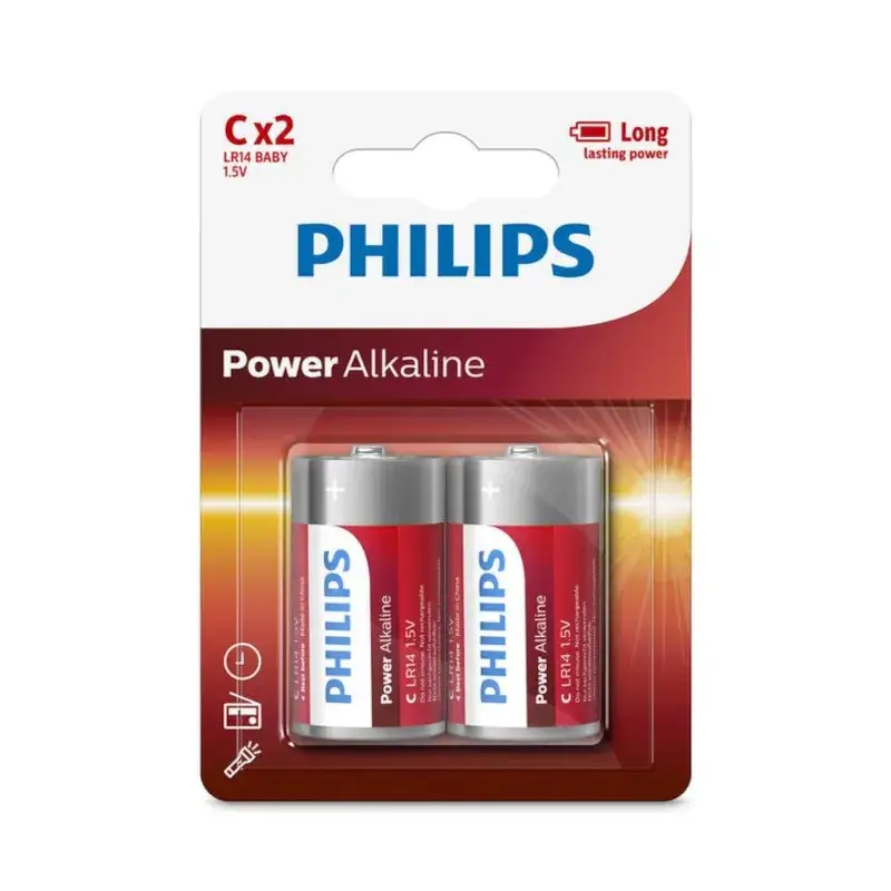 2 Batterie alcaline tipo C (LR14) PHILIPS
