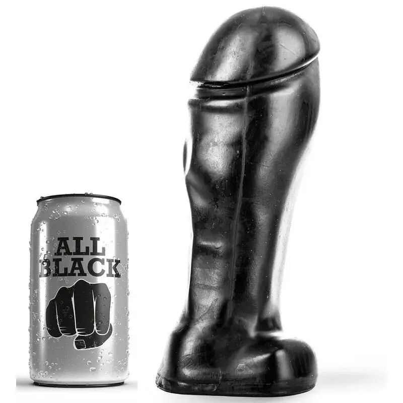 Maxi dildo nero da 22 cm con grosso glande ALL BLACK