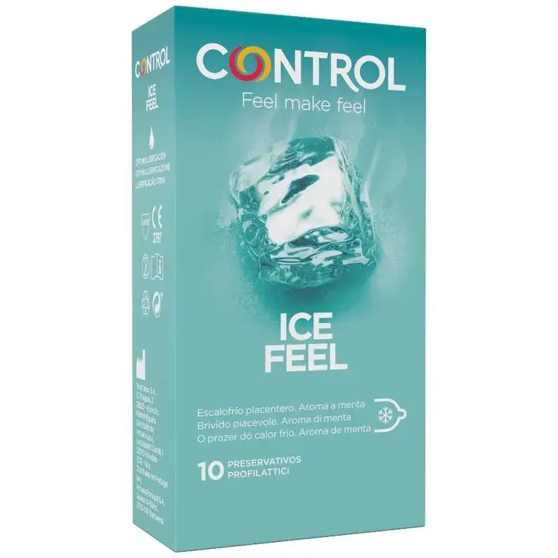 10 Preservativi alla menta effetto freddo ‘ICE FEEL’ CONTROL