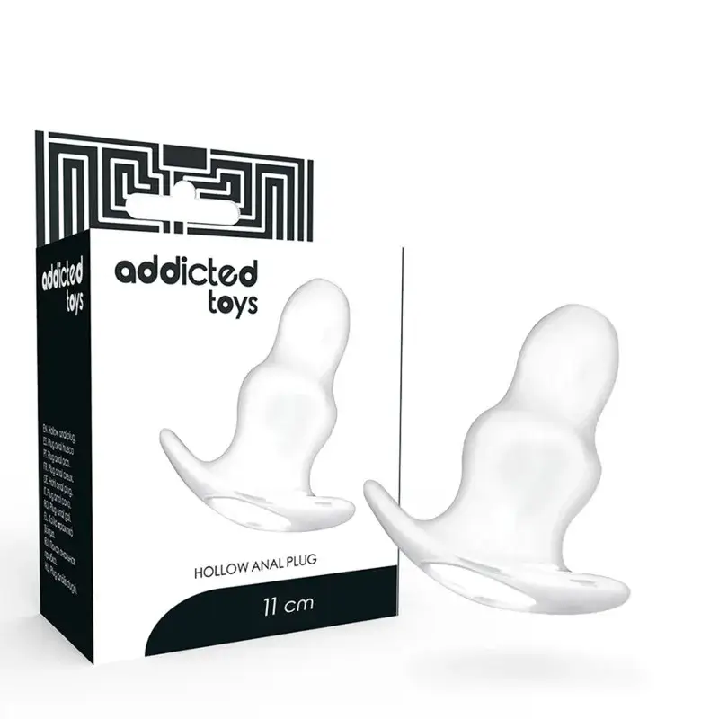 Anal plug dilatatore 11 cm trasparente e forato ADDICTED TOYS