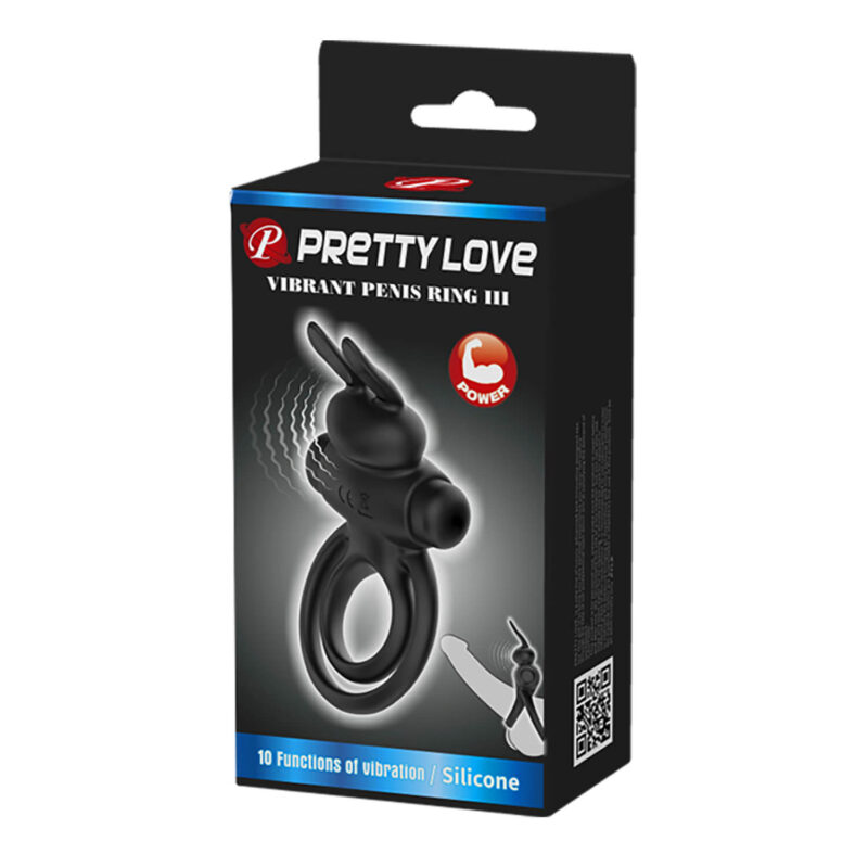 Anello vibrante con rabbit clitorideo 'Vibrant Penis Ring III' PRETTY LOVE