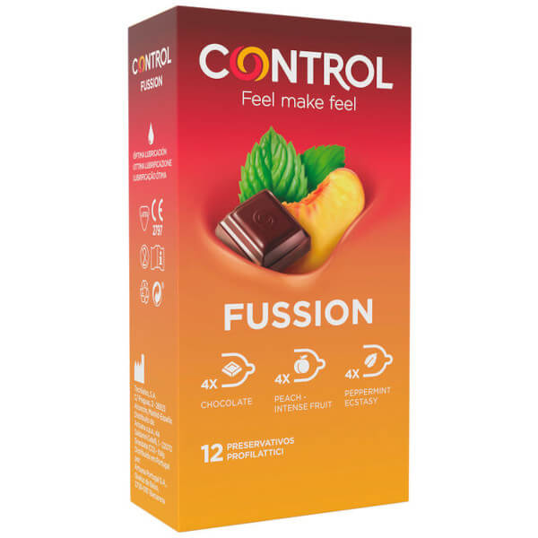 Control Fussion 12 preservativi (cioccolato, menta, pesca)