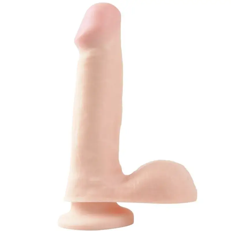 Dildo da 16 cm con ventosa e testicoli ‘BASICX rubber work’ PIPEDREAM