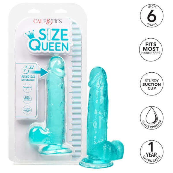 Dildo azzurro con ventosa da 15,3 cm (6″)