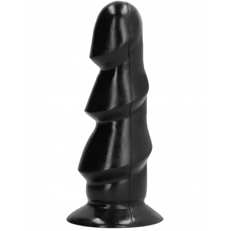 Dildo nero da 17 cm con 3 glandi ALL BLACK