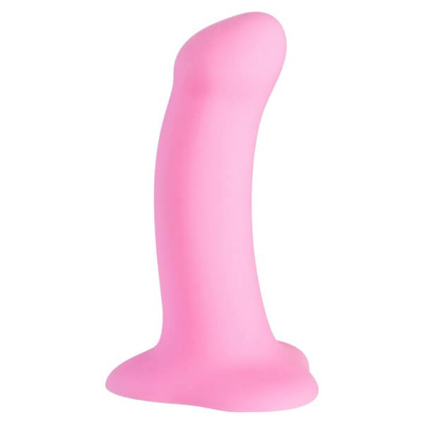 Dildo punto G e P con ventosa in silicone rosa AMOR DILDO