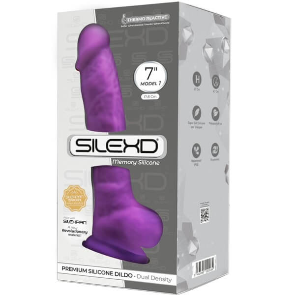 Dildo realistico in silicone viola con ventosa 17,6 cm SILEXD