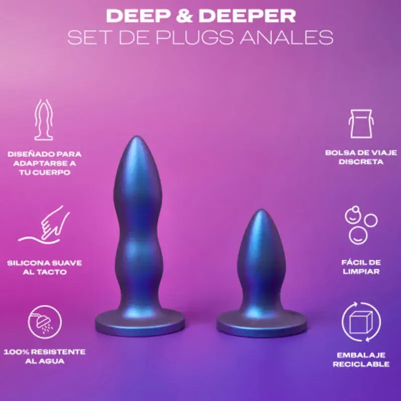 Set di 2 anal plug in silicone ‘DEEP & DEEPER’ DUREX