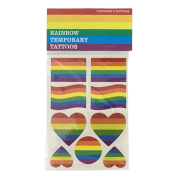 Tatuaggi temporanei con la bandiera arcobaleno dell’orgoglio LGBT
