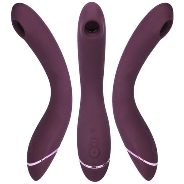 Vibratore punto G con succhia clitoride color melanzana WOMANIZER