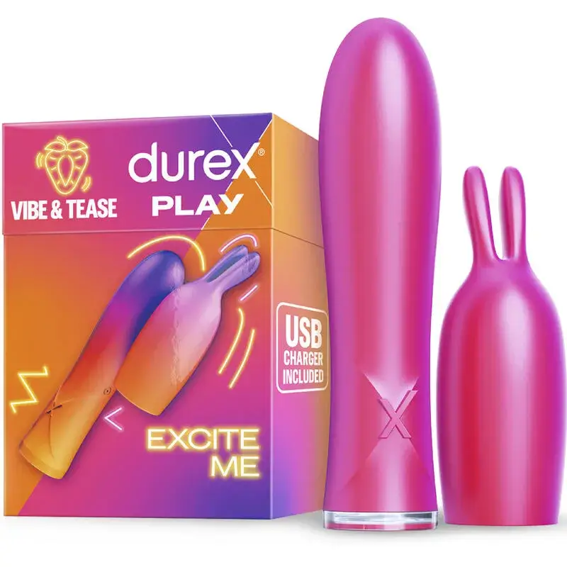 Vibratore rabbit per clitoride ricaricabile rosa DUREX BUNNY