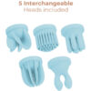 Vibratore per la stimolazione del clitoride con 5 testine intercambiabili ADRIEN LASTIC