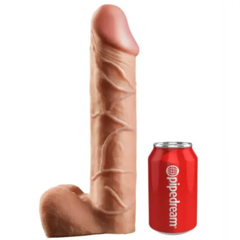 Strapon con dildo gigante color carne da 30 cm - KING COCK 12"