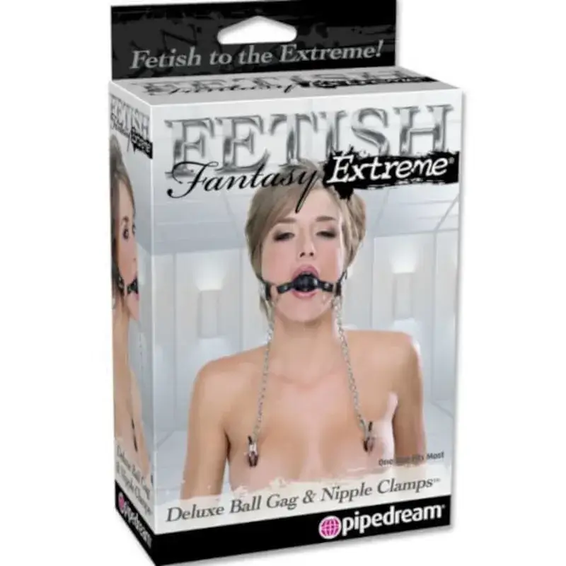 Ball gag con catene e pinze per capezzoli FETISH FANTASY EXTREME